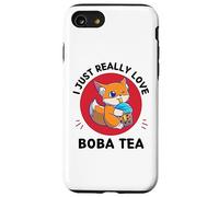 Kawaii Cute Fox I Just Really Love Cute Fox Boba Tea Lover Case for iPhone SE (2020) / 7 / 8