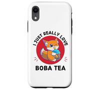 Kawaii Cute Fox I Just Really Love Cute Fox Boba Tea Lover Case for iPhone XR