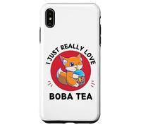 Kawaii Cute Fox I Just Really Love Cute Fox Boba Tea Lover Case for iPhone XS Max