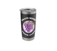 Kawaii Cute Grape Minds Think Alike Funny Fruit Food Pun Stainless Steel Insulated Tumbler