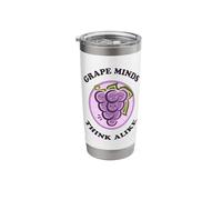 Kawaii Cute Grape Minds Think Alike Funny Fruit Food Pun Stainless Steel Insulated Tumbler