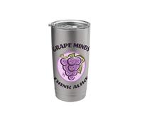 Kawaii Cute Grape Minds Think Alike Funny Fruit Food Pun Stainless Steel Insulated Tumbler