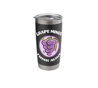 Kawaii Cute Grape Minds Think Alike Funny Fruit Food Pun Stainless Steel Insulated Tumbler