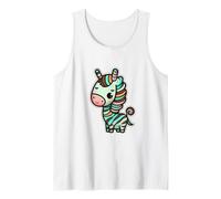 Kawaii Cute Happy Rainbow Zebra Colorful Animal Lover Tank Top