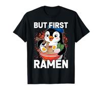 Kawaii Cute Penguin But First Ramen Noodles Japanese Style T-Shirt