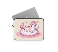 Kawaii Cute Piggy In Pool Sleeve, Pink Pig Laptop Sleeve, Kawaii Laptop Soft Protection, Cute Unicorn Pool Ring Laptop Decor