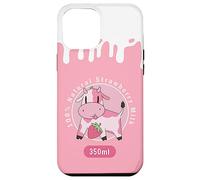 Kawaii Cute Pink Cow, Strawberry Milk Girl Case for iPhone 12 Pro Max