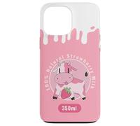 Kawaii Cute Pink Cow, Strawberry Milk Girl Case for iPhone 13 Pro Max
