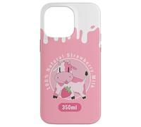 Kawaii Cute Pink Cow, Strawberry Milk Girl Case for iPhone 14 Pro Max