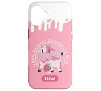 Kawaii Cute Pink Cow, Strawberry Milk Girl Case for iPhone 16