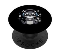 Kawaii Cute Raccoon Music K-Pop Kids Girls PopSockets Swappable PopGrip
