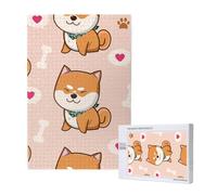 Kawaii Cute Shiba Inu,1000 Pieces Wooden Jigsaw Family Game Jigsaw Puzzles for Adults Teens