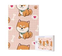 Kawaii Cute Shiba Inu,300 Pieces Wooden Jigsaw Family Game Jigsaw Puzzles for Adults Teens