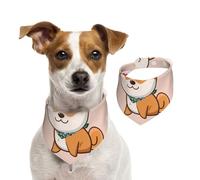 Kawaii Cute Shiba Inu,Dog Bandanas Cotton Pet Scarf Adjustable Bibs for Pet,S