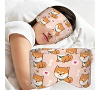 Kawaii Cute Shiba Inu, Sleep Mask for Home Travel, Full Eye Covers Light Blocking Eye Mask Sleep Eye and Ear Muffs