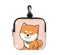 Kawaii Cute Shiba Inu, Square Zipper Storage Bag, Neoprene Coin Purse, Small Wallets, Change Pouch, Change Purse