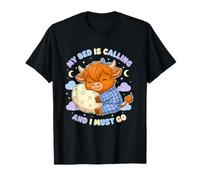 Kawaii Cute Sleeping Highland Cow Sleep Pajama T-Shirt