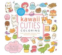 Kawaii Cuties Coloring Kit: Color Adorable Animals, Food, Monsters, and More! Includes: Two 48-Page Coloring Books and 10 Markers