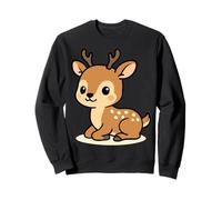Kawaii Deer Cartoon Cute Woodland Fawn Illustration Sweatshirt