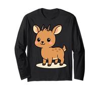 Kawaii Dik-Dik Cartoon Cute African Antelope Design Long Sleeve T-Shirt