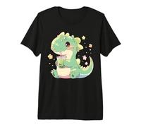 Kawaii Dino T-Rex Drinks Bubble Tea Dino Dinosaur Boba Premium T-Shirt