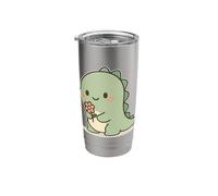 Kawaii Dinosaur with Flower Stainless Steel Insulated Tumbler