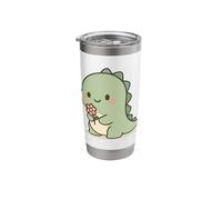 Kawaii Dinosaur with Flower Stainless Steel Insulated Tumbler