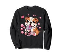 Kawaii Dog English Bulldog Bubble Boba Tea Sweatshirt