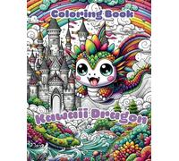 Kawaii Dragon Coloring Book: For Kids & Adults - 50 Cute and Fun, Dragons and Fantasy Animals