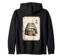 Kawaii Dumpling Frog With Bamboo Dim Sum Zip Hoodie