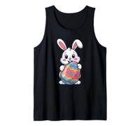 Kawaii Easter Bunny Holding Big Colorful Egg Tank Top