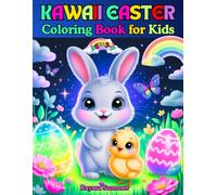 Kawaii Easter Coloring Book for Kids Ages 3-7: 50 Cute Kawaii Easter Coloring Pages for Boys and Girls