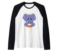 Kawaii Elephant Funny Rice Bowl Please Pass The Rice Raglan Baseball Tee