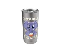 Kawaii Elephant Funny Rice Bowl Please Pass The Rice Stainless Steel Insulated Tumbler