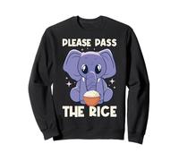 Kawaii Elephant Funny Rice Bowl Please Pass The Rice Sweatshirt