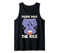 Kawaii Elephant Funny Rice Bowl Please Pass The Rice Tank Top