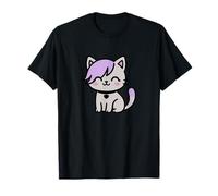Kawaii Emo Cat Purple Hair Cute Pastel Goth Kitty T-Shirt