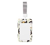 Kawaii-Emperor-Penguin Abs Vertical Id Badge Holder, Name Badge with Clear Scanning Film