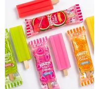 Kawaii Eraser Set 4 Pack Fruit Ice Cream Popsicle Shaped Jelly Erasers Fun Novelty Summer Cool School Supplies Desk Pets for Kids Classroom