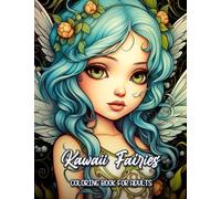 Kawaii Fairies Coloring Book: Adult Coloring Book Featuring Adorable Magical Fairies in Stunning Grayscale for Stress Relief and Relaxation