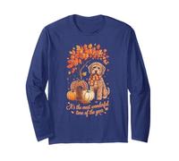 Kawaii Fall Season Pumpkin Golden Doodle Lover Training Dog Long Sleeve T-Shirt