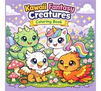 Kawaii Fantasy Creatures Coloring Book: 50 Adorable Fantasy Animals & Magical Creatures in Cute Kawaii Style | Relaxing Coloring Pages for Kids, Teens & Adults