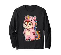 Kawaii Ferret in Unicorn Costume for Girls Kids Unicorn Long Sleeve T-Shirt