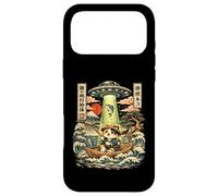 Kawaii Fishing Cat Alien UFO Abduction Vintage Ukiyo-e Case for iPhone 17 Pro Max