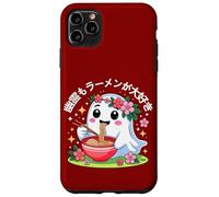 Kawaii Floral Ghost Eating Ramen Halloween Fun Case for iPhone 11 Pro Max