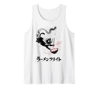 Kawaii Flying Pilot Cat Eating Ramen Cute Japanese Anime Tank Top