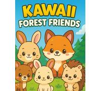 Kawaii Forest Friends Coloring Book: 100 Adorable Woodland Animals and Fun Forest Scenes for Kids Ages 4-8