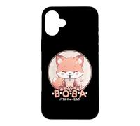 Kawaii Fox Boba Anime Fox Loving Bubble Tea Neko Case for iPhone 16 Plus