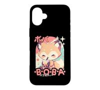 Kawaii Fox Boba Anime Fox Loving Bubble Tea Neko Case for iPhone 16 Plus