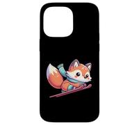 Kawaii Fox On Skis Winter Sports Alpine Snow Fun Case for iPhone 14 Pro Max